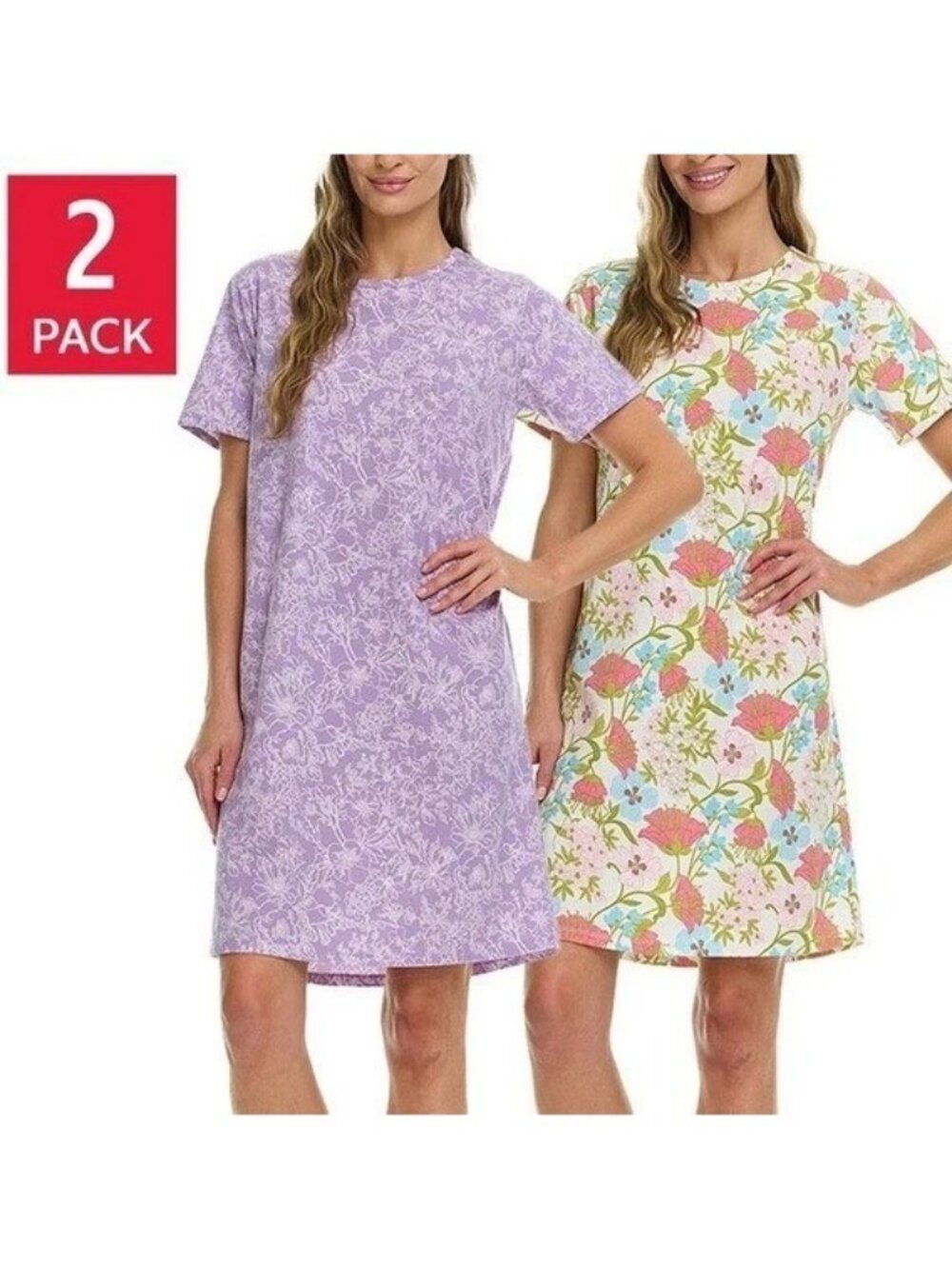 NWT Vera Bradley Women's M Cotton Floral Nightgown Set Purple & Multicolor F1093